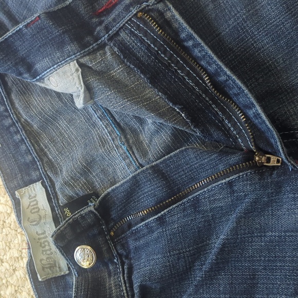 Basic Code 38 34 jeans blue jeans casual worn distressed men's jeans - Picture 13 of 14